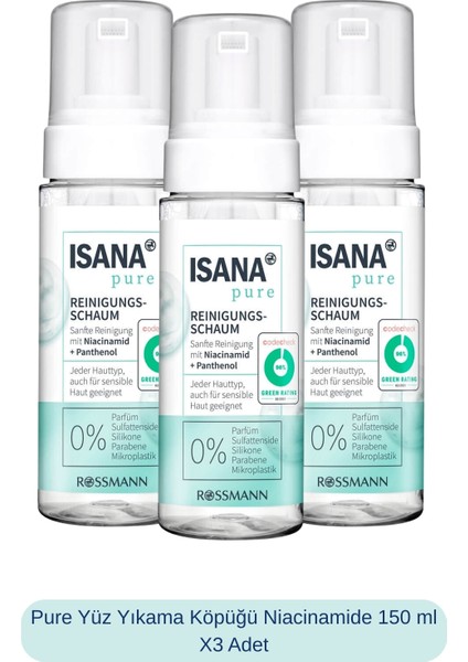 Pure Yüz Yıkama Köpüğü Niacinamide 150 ml X3 Adet