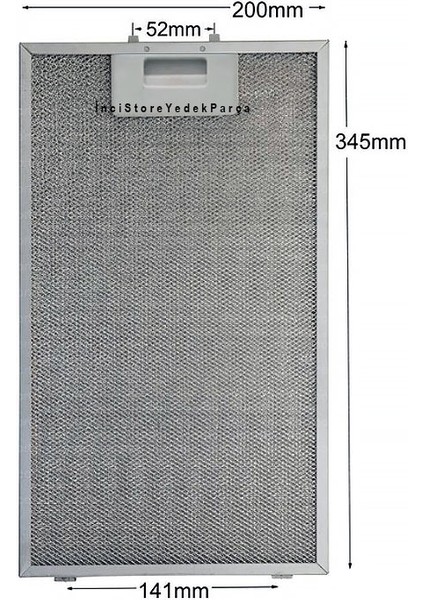 LC65KA670T Aspiratör Davlumbaz Için Alüminyum Filtresi 200×345 mm Class