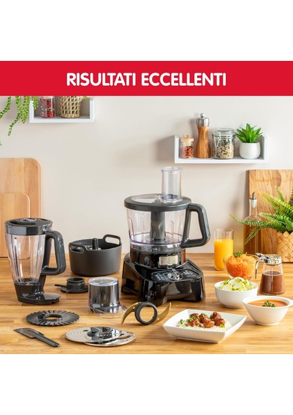 Doubleforce FP821811 1000W Multifonksiyon Mutfak Robotu | 3l Hazne, 2l Blender, 28 Fonksiyon, Paslanmaz Çelik Titanyum Bıçaklar