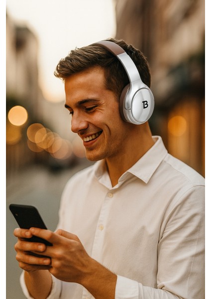 Kablosuz Kulaküstü Gümüş kahverengi Bluetooth Kulaklık Stereo-Mikrofon-Aux HK-033 fiyatları