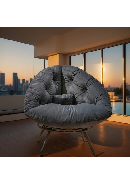 Luxury Lounge Füme Modern Berjer – Konforlu Geniş Oturumlu Tay Tüyü Tekli Koltuk | Premium Dinlenme Koltuğu