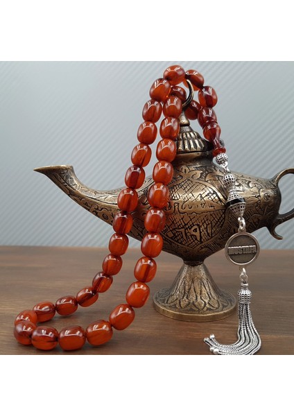 Kişiye Özel Kahve Sıkma Kehribar Tesbih