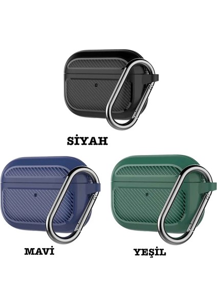 Ally Karbon Fiber Airpods Pro Kulaklık Kancalı Silikon Koruma KILIFI-(5775) fiyatları