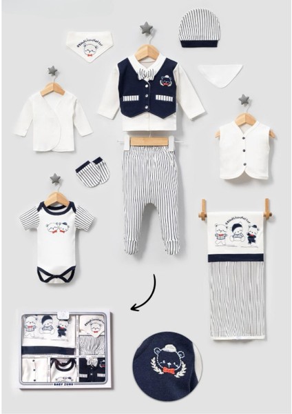 0-3 Ay Bebeklere Organik My Little Bear Nakışlı 10 Lu Hastane Çıkış Zıbın Seti fiyatları