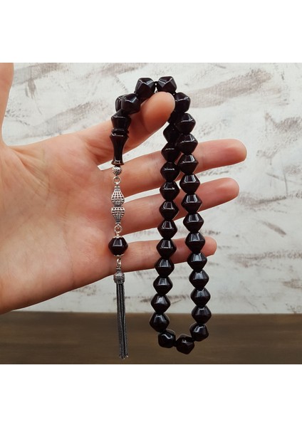 Gümüş Püskül Sığırcık Kesim Sıkma Kehribar