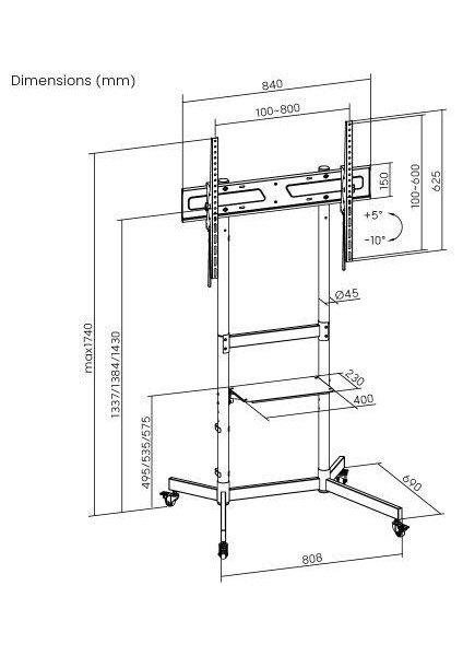 98'' Uyumlu Yürüyen Tekerlekli Ayaklı LED Tv Monitör Standı fırsatları