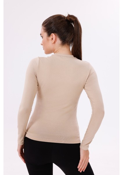 Kadın Ekru Uzun Kol Body - Bisiklet Yaka fiyatları