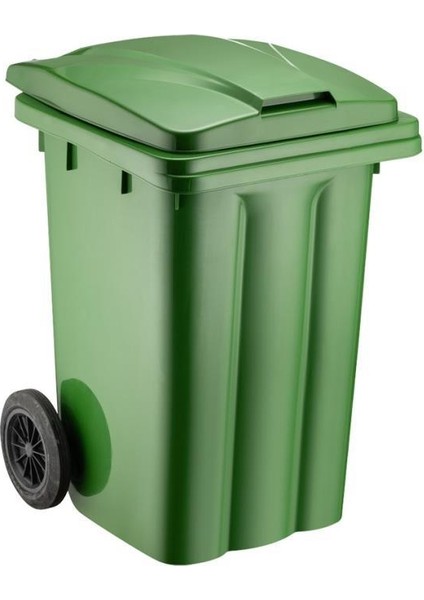 SY-6503 Eko Tekerlekli Kapaklı Plastik Çöp Konteyneri 80 Lt Yeşil