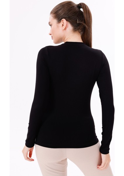 Kadın Siyah Uzun Kol Body - Bisiklet Yaka fiyatları