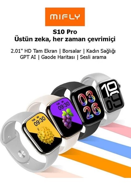 Mıfly S10 Pro Sıyah Akıllı Saat indirimleri