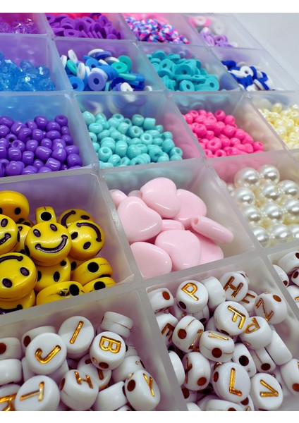 24 Gözlü Boncuk Seti Harf Boncuklu Kendin Yap Hobi Çocuklar Için Takı Yapma Seti Kum Boncuk fırsatları