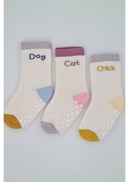 Kıpırık Baby3 Çift Havlu Pamuklu Kaydırmaz Taban Kışlık Kız Çocuk ve Bebek Soket Çorap