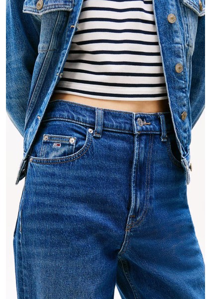 Kadın Layla Slim Fit Yüksek Bel Düz Paça Jean Pantolon - Mavi fırsatları