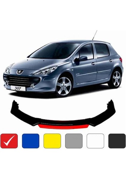 Peugeot 307 4 Parça Kırmızı Lip Tampon Eki