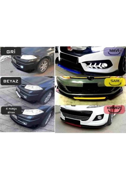 Peugeot 307 4 Parça Kırmızı Lip Tampon Eki