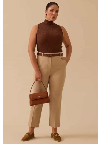 Kadın Nova Klasik Kesim Pantolon - Bej fırsatları