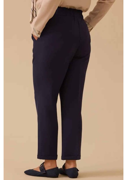 Gala-Xi Büyük Beden Elastik Bel Bilek Boy Pantolon Lacivert fiyatları