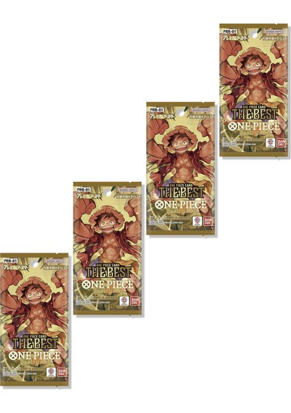 4 Paket Bandai One Piece Card Game The Best Premium Booster Prb-01 40 Kart Japonca Toplam 40 Kart