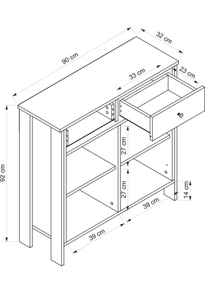 Ela Mutfak Kahve Köşesi Dresuar Antre Hol Beyaz fırsatları