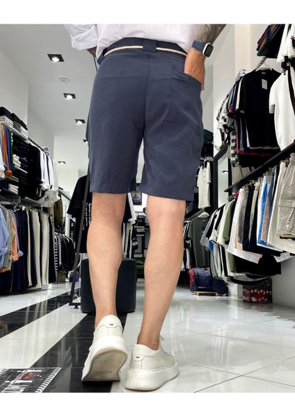 Modal Kemer Detaylı Erkek Şort