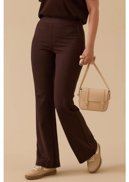 Kadın Dora Ispanyol Tayt Pantolon - Kahverengi