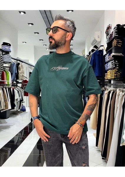 Manques Nakışlı At Figürlü Oversize Erkek T-Shirt