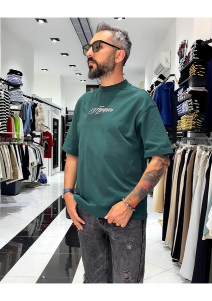 Manques Nakışlı At Figürlü Oversize Erkek T-Shirt