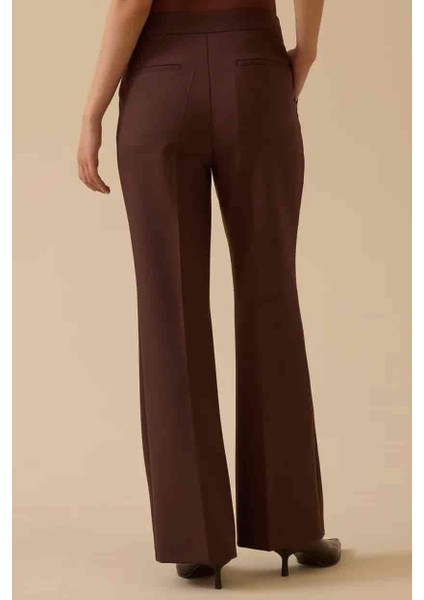 Kadın Ispanyol Paça Klasik Pantolon - Kahverengi fiyatları