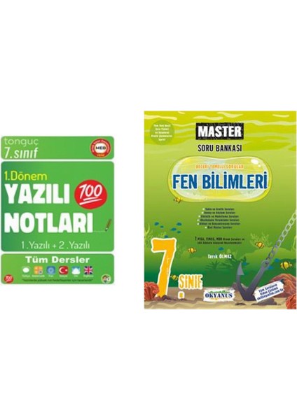 7. Sınıf Yazılı Notları 1. Dönem 1 ve 2. Yazılı ve Okyanus Yayınları 7. Sınıf Fen Bilimleri Master Soru Bankası