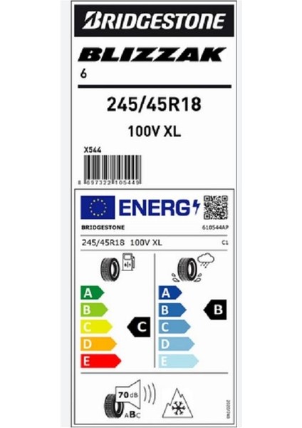 245/45 R18 100V Xl Blızzak 6 Oto Kış Lastiği (Üretim YILI:2025 ) fiyatları