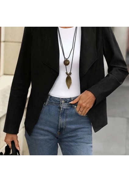 Mdb Kadın Uzun Kollu Önü Açık Yakalı Süet Ceket fırsatları