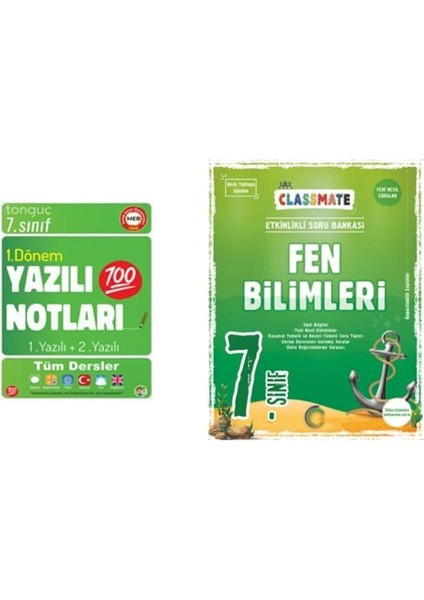 7. Sınıf Yazılı Notları 1. Dönem 1 ve 2. Yazılı ve Okyanus Yayınları 7. Sınıf Classmate Fen Bilimleri Soru Bankası