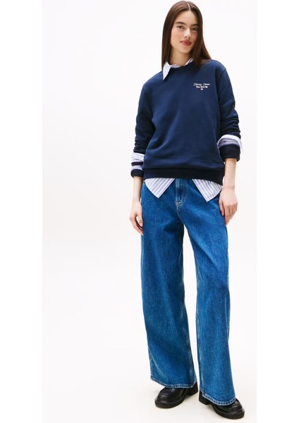Kadın Regular Fit Nakış Logolu Sweatshirt - Lacivert fiyatları