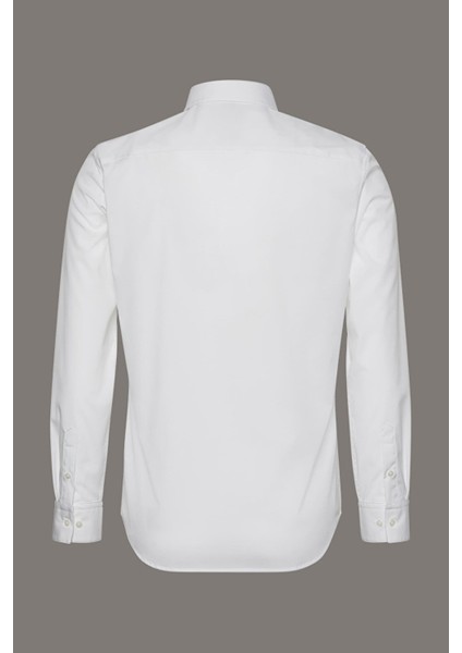 Erkek Slim Fit Supima Pamuklu Klasik Gömlek - Beyaz fiyatları