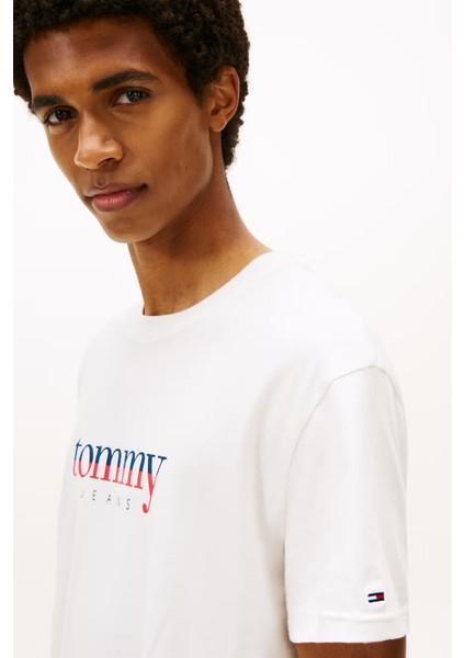 Erkek Logo Baskılı Kısa Kollu Tişört – Beyaz fiyatları