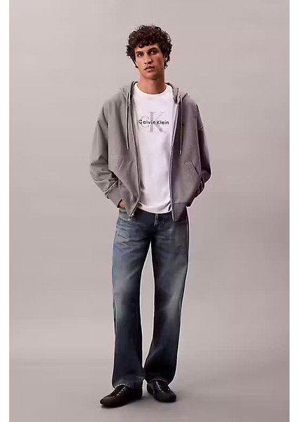 Erkek Regular Fit Fermuarlı Kapüşonlu Sweatshirt - Gri fiyatları