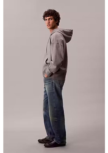 Erkek Regular Fit Fermuarlı Kapüşonlu Sweatshirt - Gri fırsatları