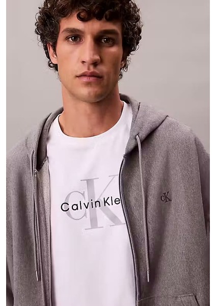 Erkek Regular Fit Fermuarlı Kapüşonlu Sweatshirt - Gri indirimleri