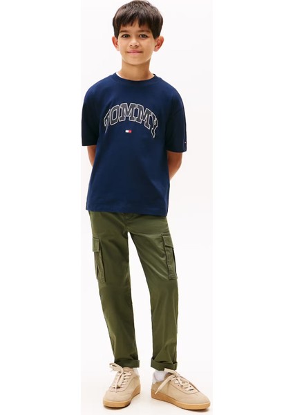 Erkek Çocuk Baskılı Kısa Kollu Tişört – Lacivert modelleri