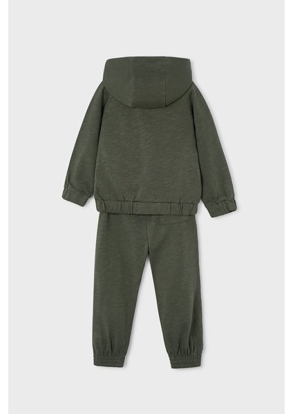 Erkek Çocuk Rahat Kalıp Fermuarlı Kapüşonlu 2'li Eşofman Takımı - Haki fiyatları