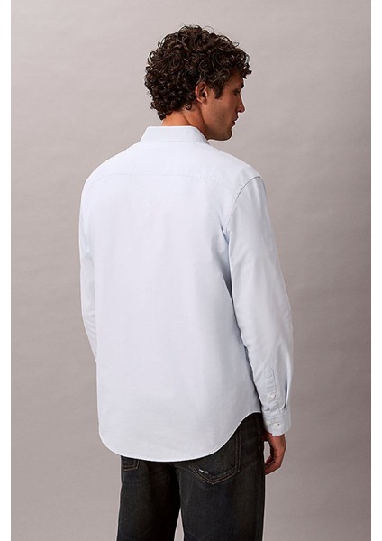 Erkek Regular Fit Düğmeli Yaka Oxford Gömlek - Açık Mavi fiyatları