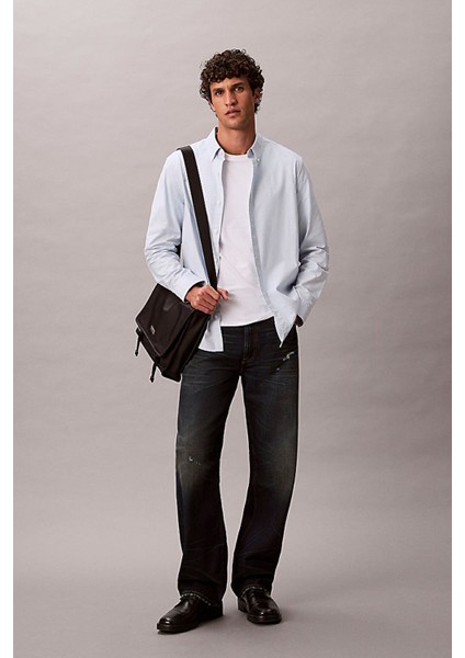 Erkek Regular Fit Düğmeli Yaka Oxford Gömlek - Açık Mavi modelleri