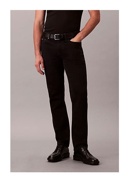 Erkek Slim Straight Kesim 5 Cepli Jean Pantolon - Siyah