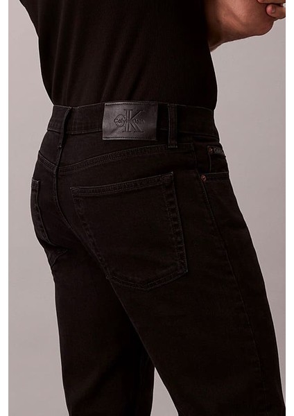 Erkek Slim Straight Kesim 5 Cepli Jean Pantolon - Siyah