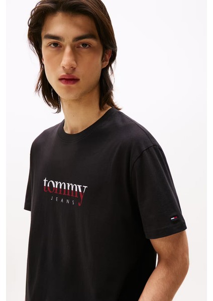 Erkek Logo Baskılı Kısa Kollu Tişört – Siyah fiyatları