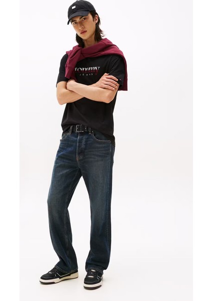 Erkek Logo Baskılı Kısa Kollu Tişört – Siyah modelleri