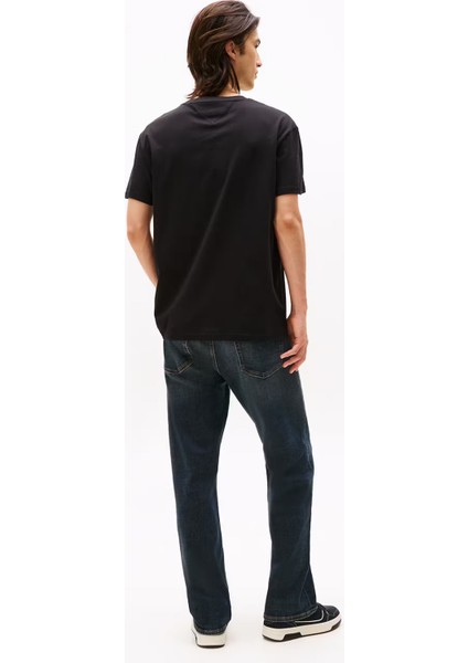 Erkek Logo Baskılı Kısa Kollu Tişört – Siyah fırsatları