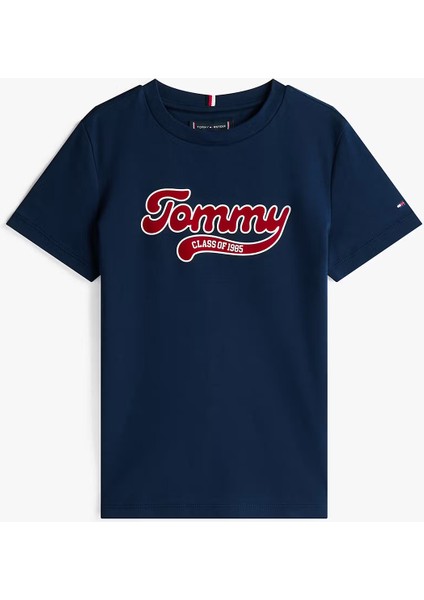 Erkek Çocuk Varsity Interlock Kısa Kollu T-Shirt - Lacivert indirimleri