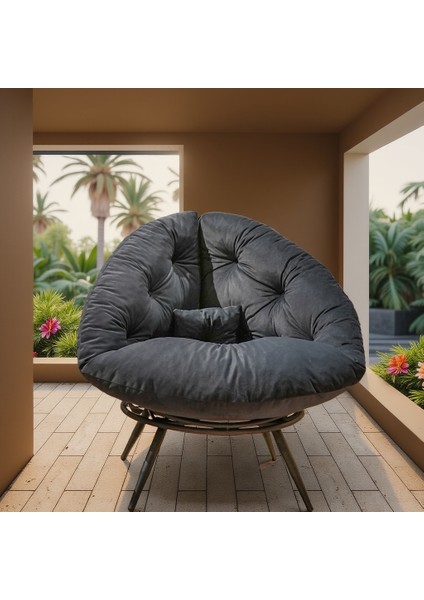 Contempo Luxe Füme Modern Berjer Koltuk – Geniş Oturma Alanlı Konforlu Tekli Koltuk | Premium Tasarım