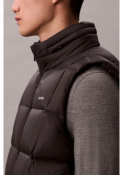 Erkek Regular Fit Dik Yaka Kapitoneli Şişme Yelek - Siyah indirimleri